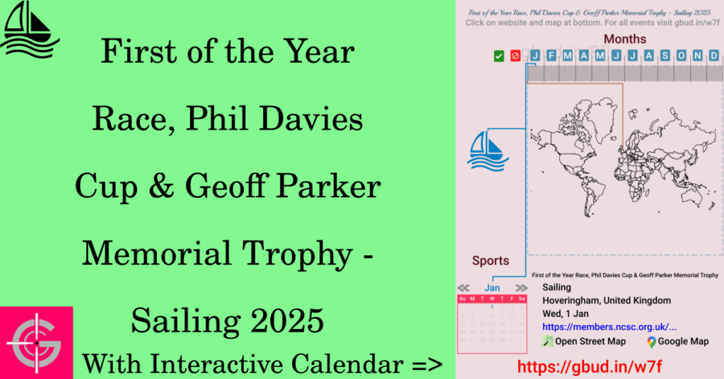 Sport event in 2025, First of the Year Race, Phil Davies Cup & Geoff Parker Memorial Trophy - Sailing 2025