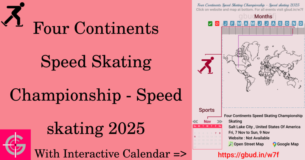 Sport event in 2025, Four Continents Speed Skating Championship - Speed skating 2025