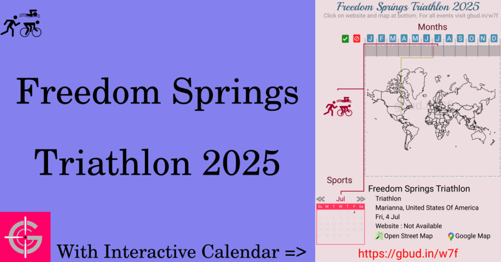 Sport event in 2025, Freedom Springs Triathlon 2025