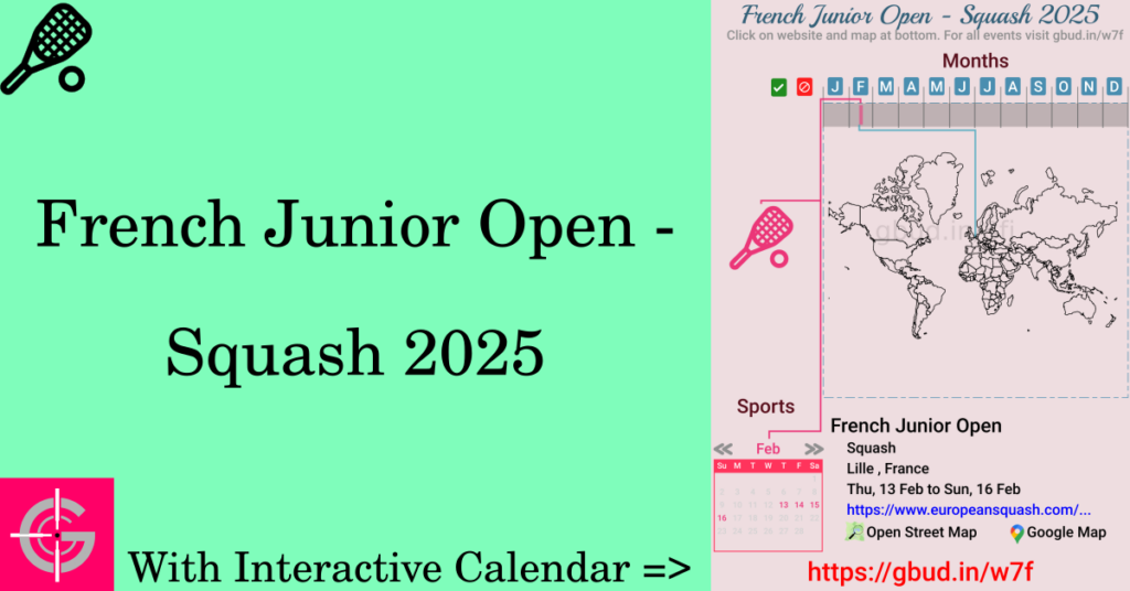 Sport event in 2025, French Junior Open - Squash 2025