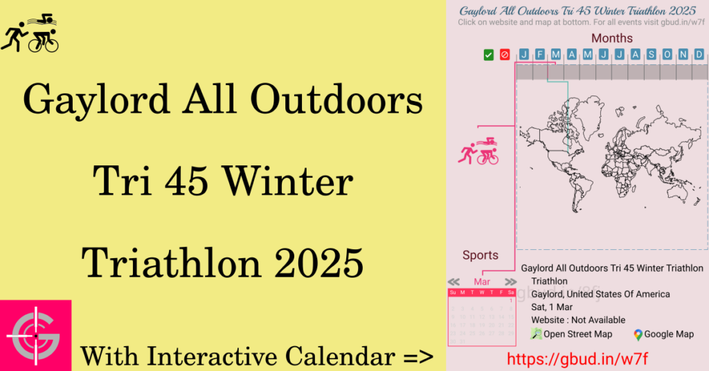 Sport event in 2025, Gaylord All Outdoors Tri 45 Winter Triathlon 2025