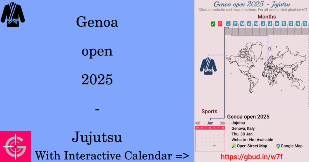 Sport event in 2025, Genoa open 2025 - Jujutsu