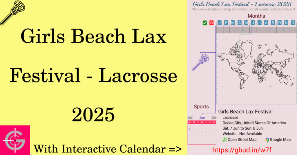 Sport event in 2025, Girls Beach Lax Festival - Lacrosse 2025