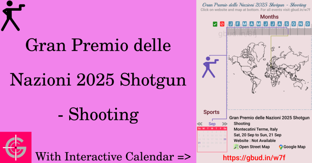 Sport event in 2025, Gran Premio delle Nazioni 2025 Shotgun - Shooting