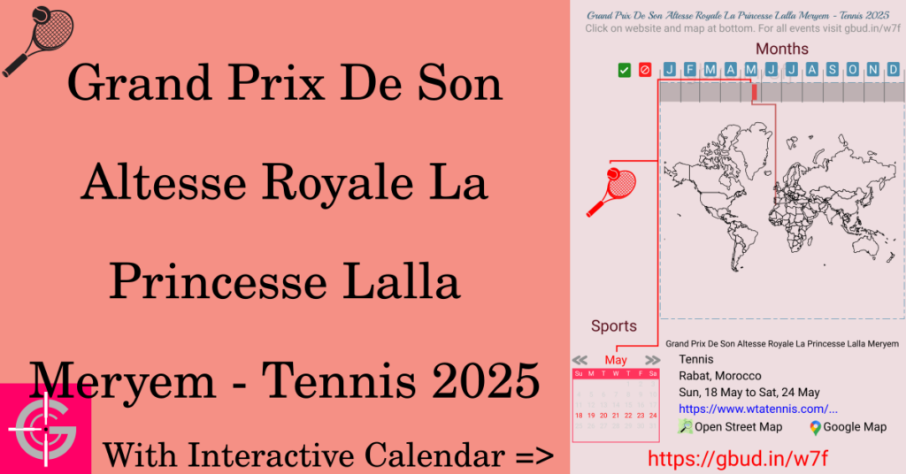 Sport event in 2025, Grand Prix De Son Altesse Royale La Princesse Lalla Meryem - Tennis 2025