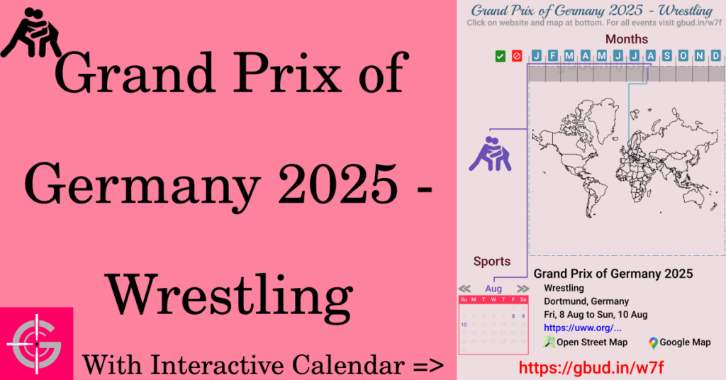 Sport event in 2025, Grand Prix of Germany 2025 - Wrestling