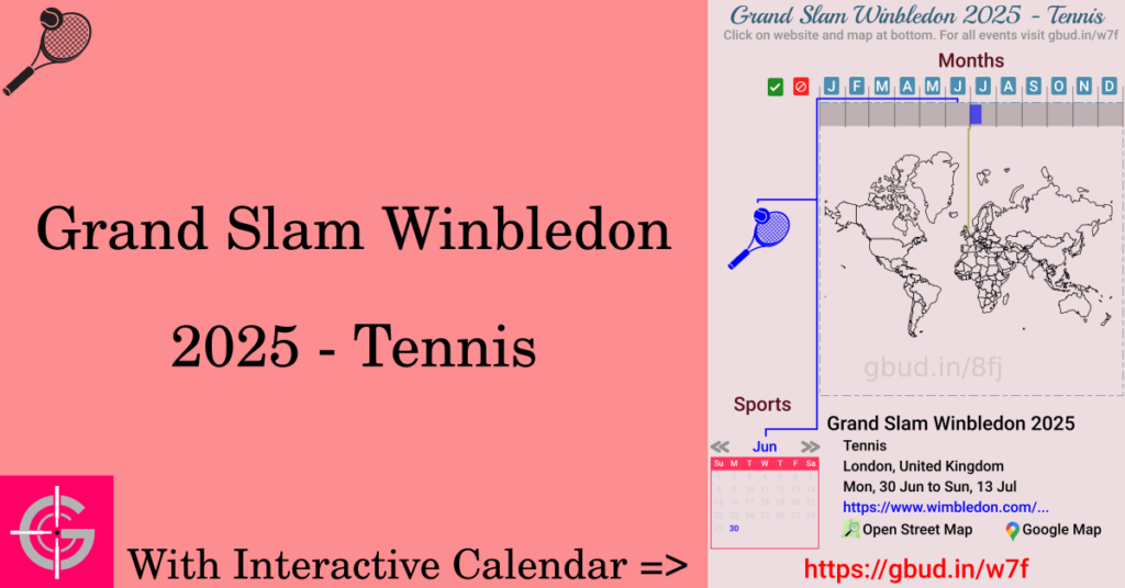 Sport event in 2025, Grand Slam Winbledon 2025 - Tennis