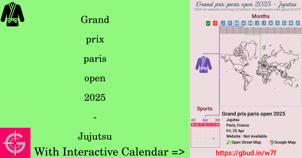 Sport event in 2025, Grand prix paris open 2025 - Jujutsu