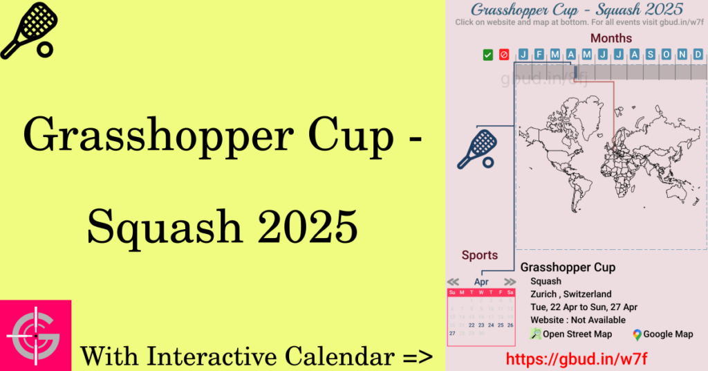 Sport event in 2025, Grasshopper Cup - Squash 2025