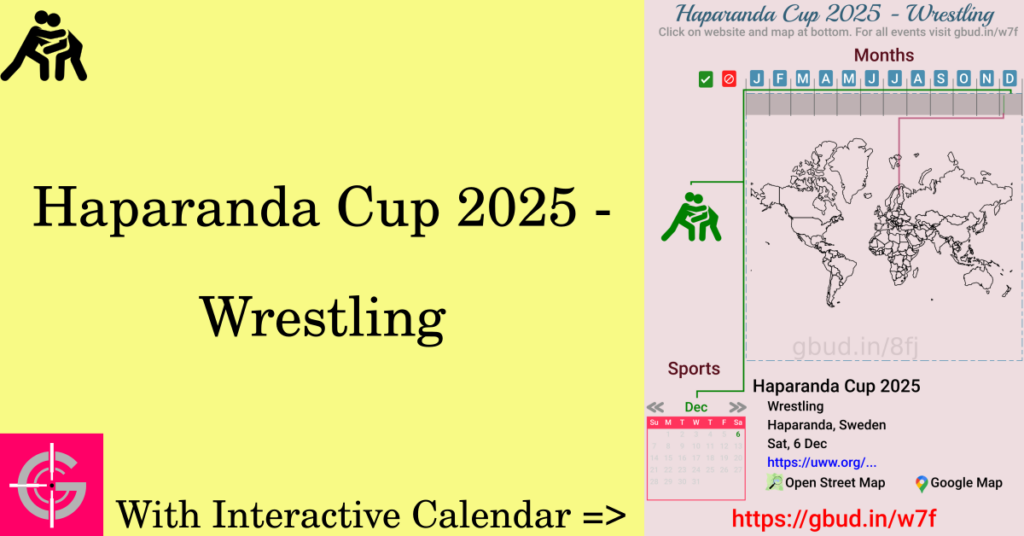 Sport event in 2025, Haparanda Cup 2025 - Wrestling