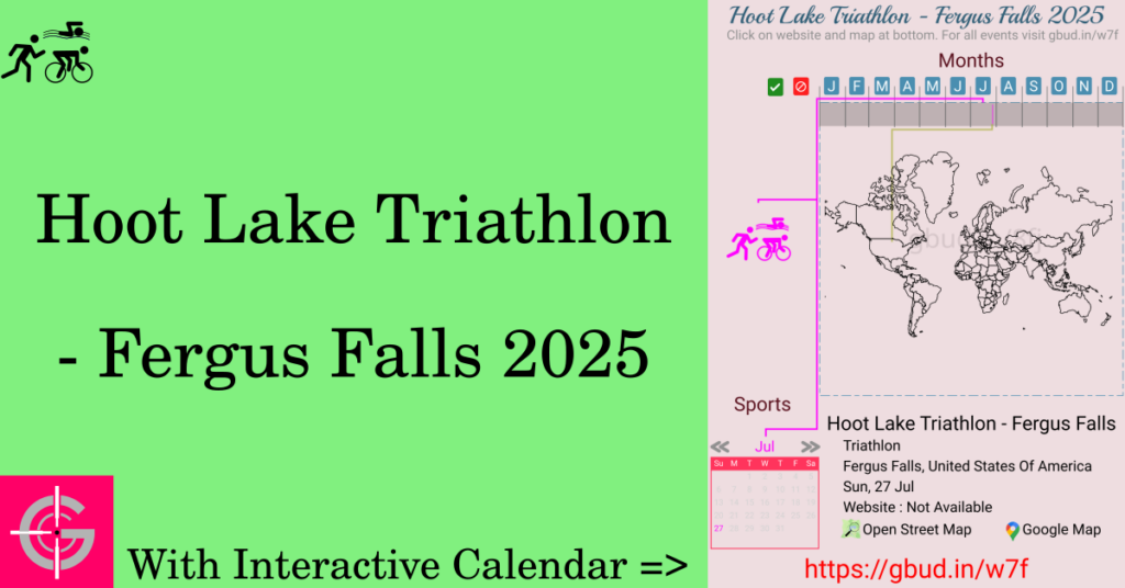 Sport event in 2025, Hoot Lake Triathlon - Fergus Falls 2025