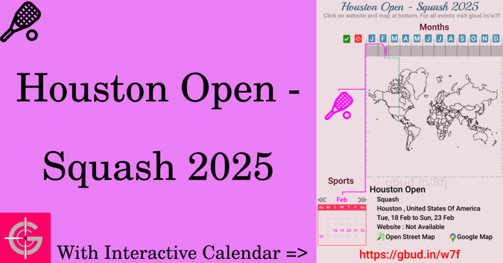 Sport event in 2025, Houston Open - Squash 2025