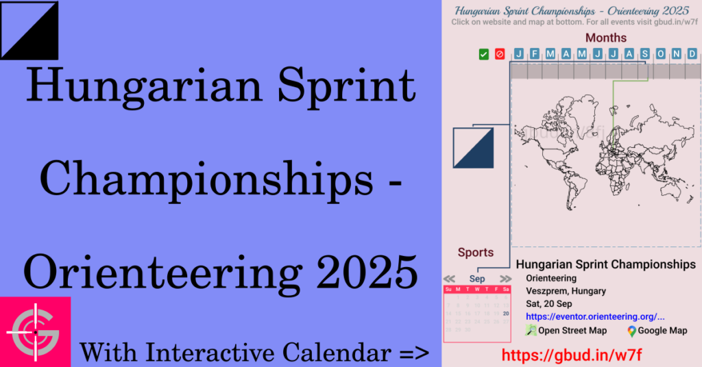 Sport event in 2025, Hungarian Sprint Championships - Orienteering 2025