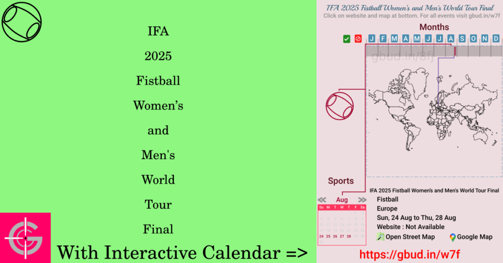 Sport event in 2025, IFA 2025 Fistball Women’s and Men's World Tour Final