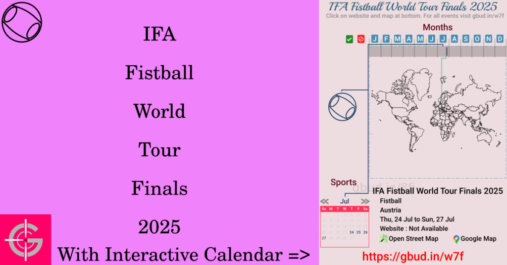 Sport event in 2025, IFA Fistball World Tour Finals 2025