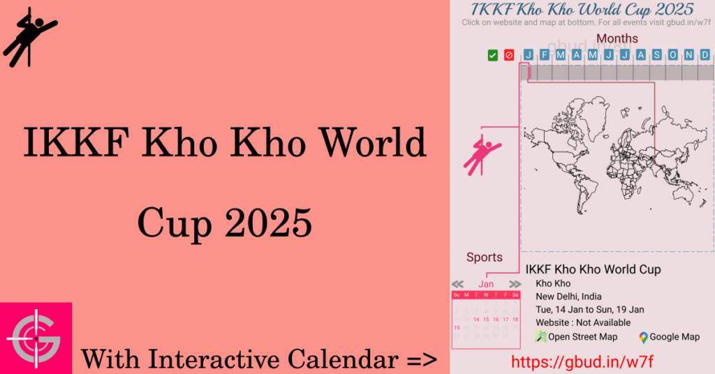 Sport event in 2025, IKKF Kho Kho World Cup 2025