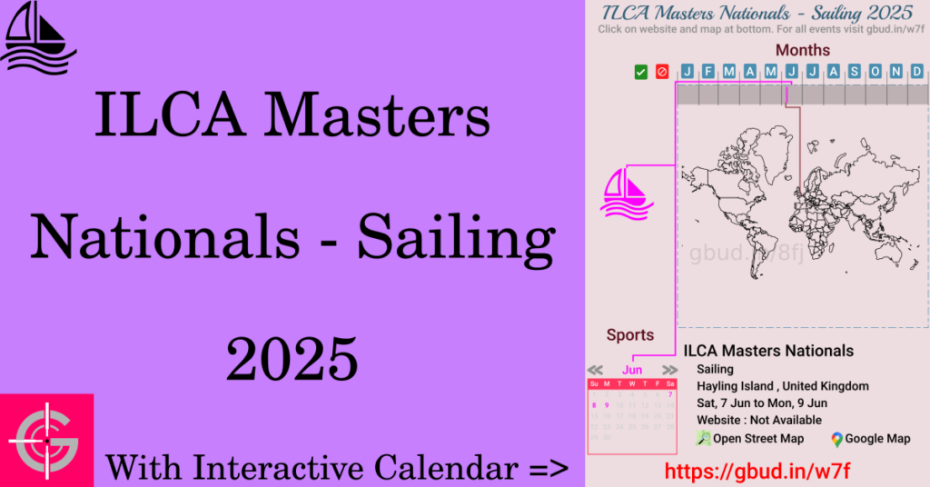 Sport event in 2025, ILCA Masters Nationals - Sailing 2025