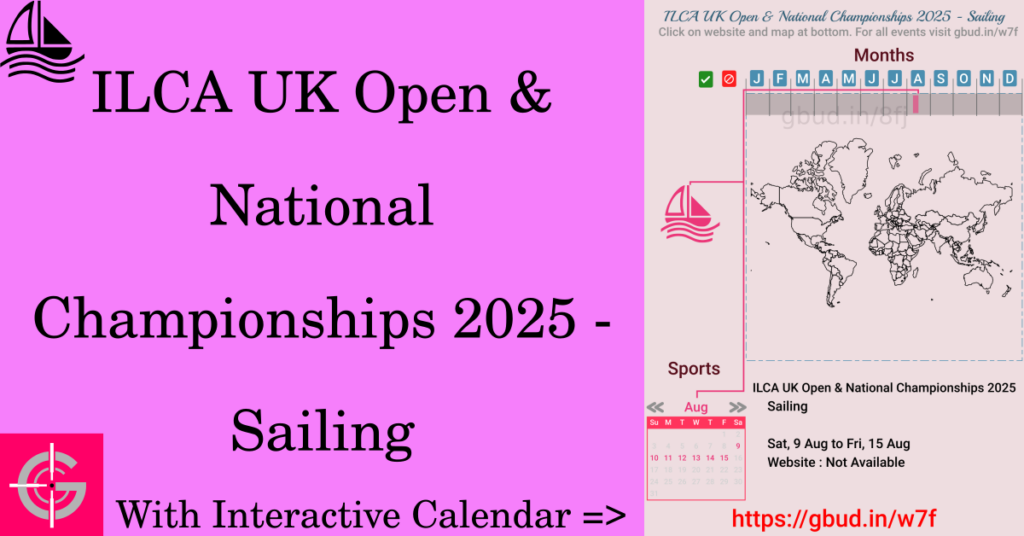 Sport event in 2025, ILCA UK Open & National Championships 2025 - Sailing