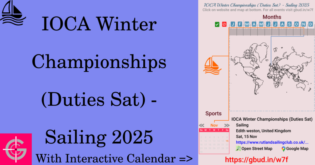 Sport event in 2025, IOCA Winter Championships (Duties Sat) - Sailing 2025