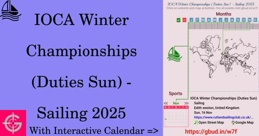 Sport event in 2025, IOCA Winter Championships (Duties Sun) - Sailing 2025