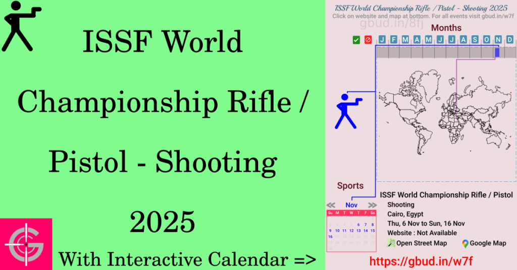 Sport event in 2025, ISSF World Championship Rifle / Pistol - Shooting 2025