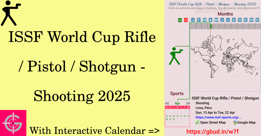 Sport event in 2025, ISSF World Cup Rifle / Pistol / Shotgun - Shooting 2025