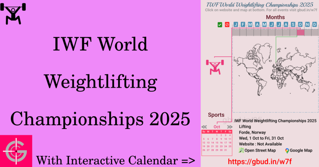 Sport event in 2025, IWF World Weightlifting Championships 2025