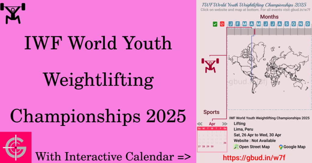 Sport event in 2025, IWF World Youth Weightlifting Championships 2025