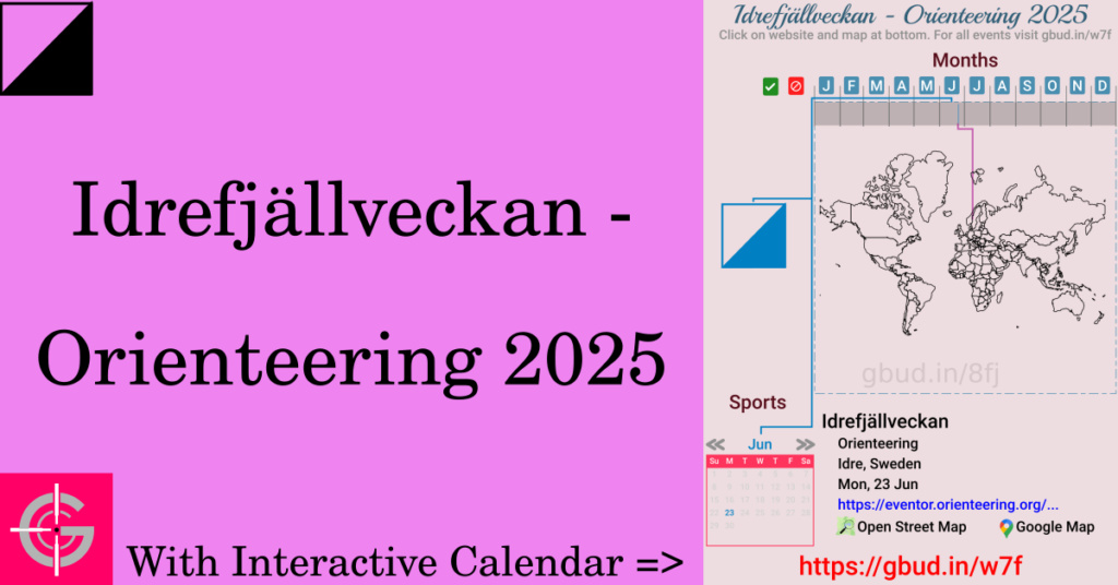 Sport event in 2025, Idrefjällveckan - Orienteering 2025