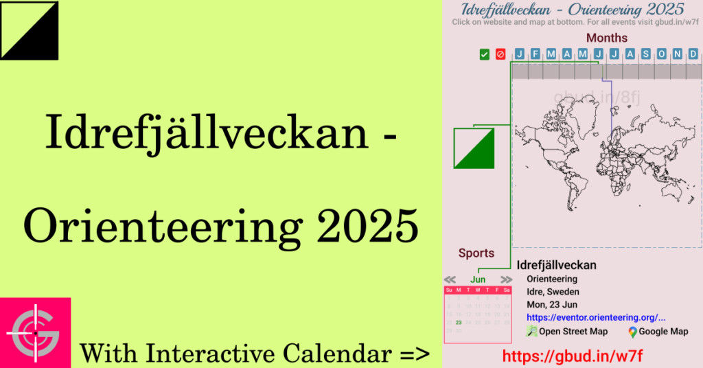 Sport event in 2025, Idrefjällveckan - Orienteering 2025