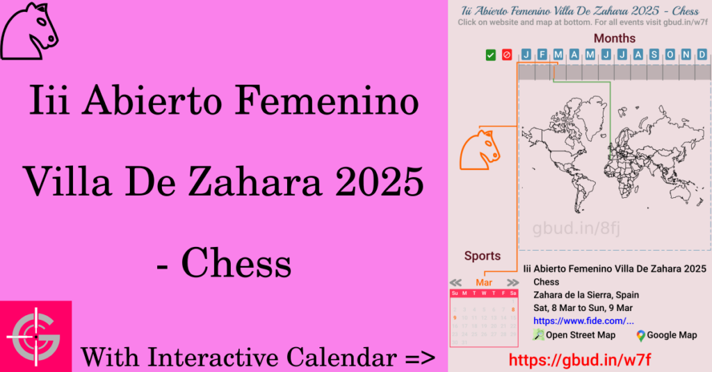 Sport event in 2025, Iii Abierto Femenino Villa De Zahara 2025 - Chess