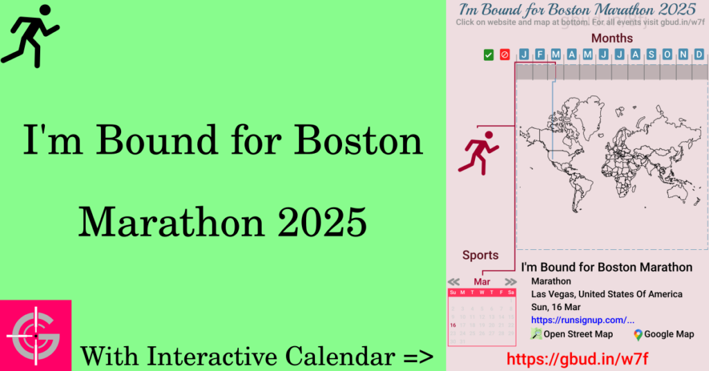 Sport event in 2025, I'm Bound for Boston Marathon 2025