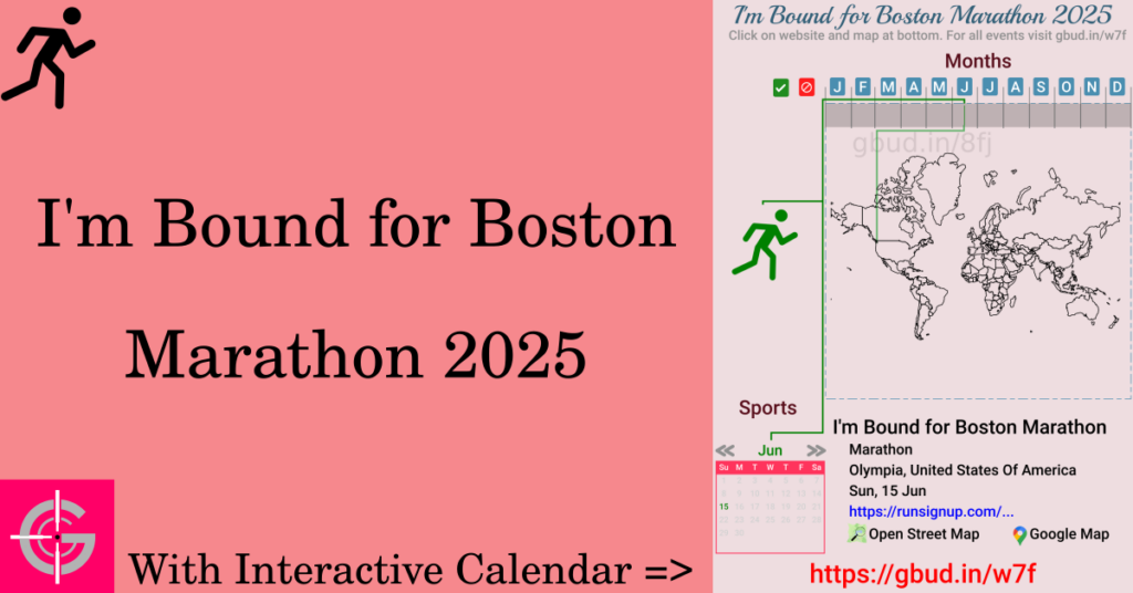 Sport event in 2025, I'm Bound for Boston Marathon 2025