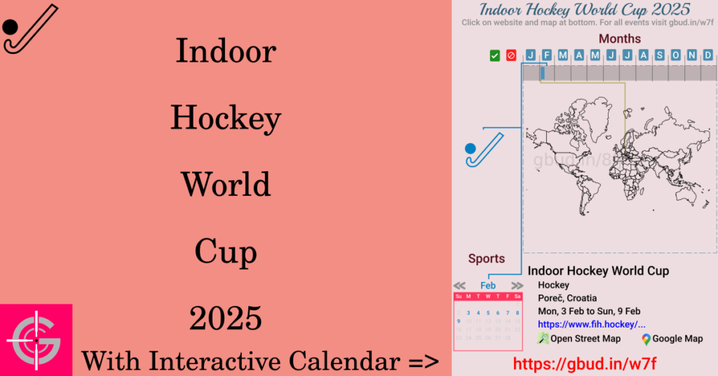 Sport event in 2025, Indoor Hockey World Cup 2025