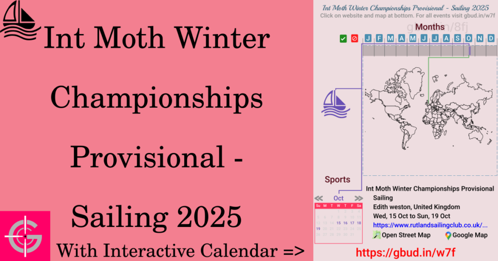 Sport event in 2025, Int Moth Winter Championships Provisional - Sailing 2025