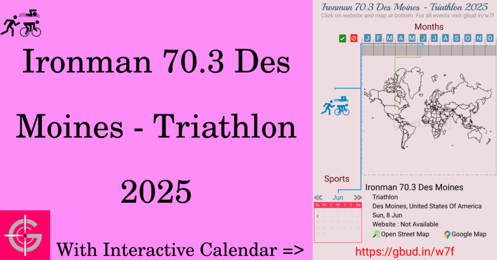 Sport event in 2025, Ironman 70.3 Des Moines - Triathlon 2025