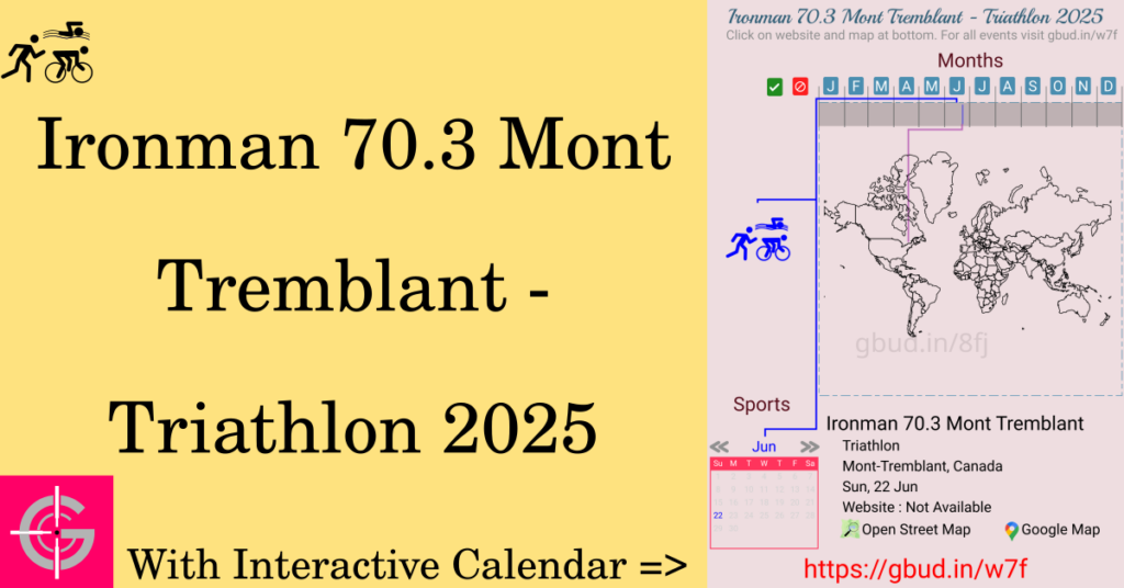 Sport event in 2025, Ironman 70.3 Mont Tremblant - Triathlon 2025