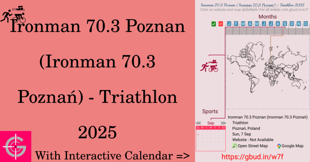 Sport event in 2025, Ironman 70.3 Poznan (Ironman 70.3 Poznań) - Triathlon 2025