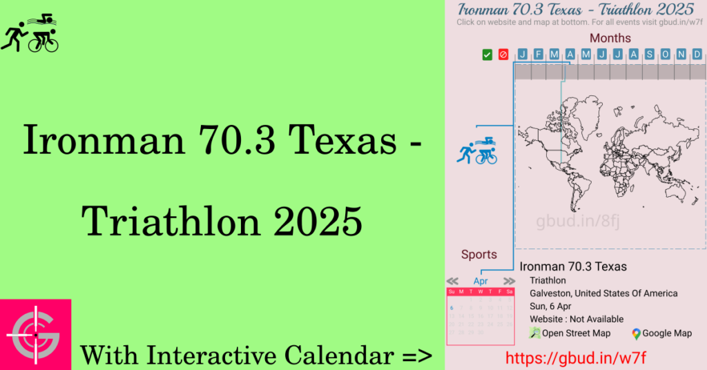 Sport event in 2025, Ironman 70.3 Texas - Triathlon 2025