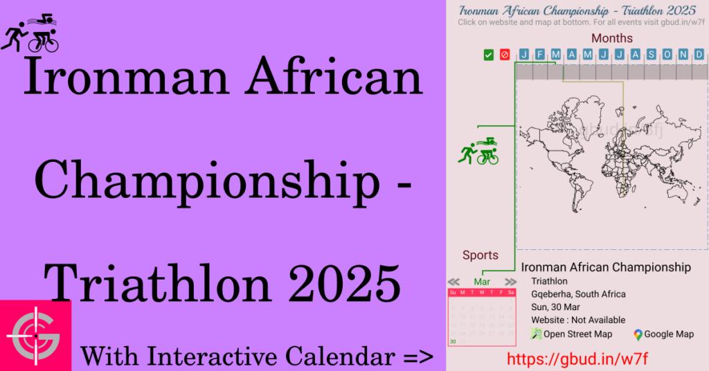 Sport event in 2025, Ironman African Championship - Triathlon 2025