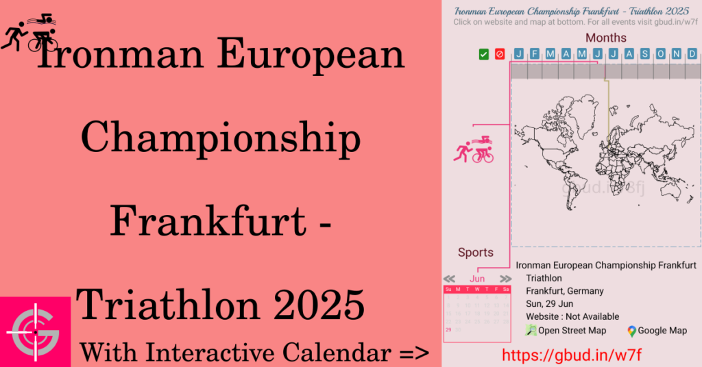 Sport event in 2025, Ironman European Championship Frankfurt - Triathlon 2025