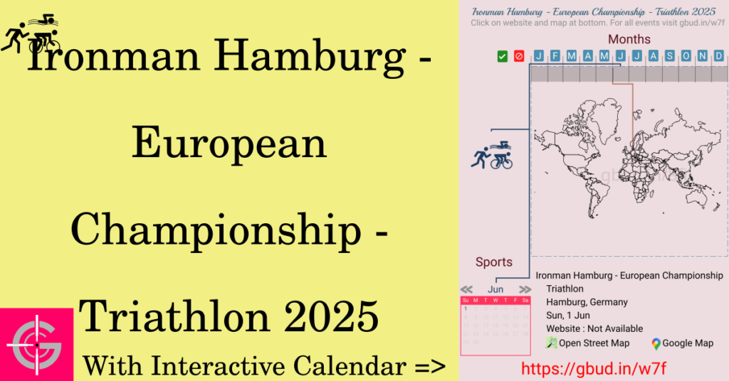 Sport event in 2025, Ironman Hamburg - European Championship - Triathlon 2025