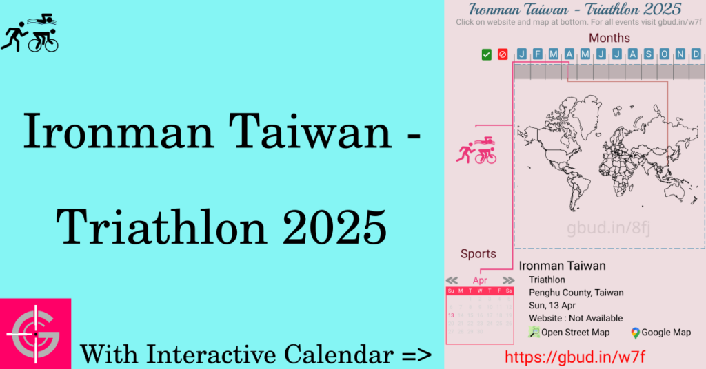 Sport event in 2025, Ironman Taiwan - Triathlon 2025