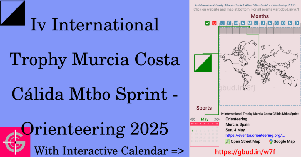 Sport event in 2025, Iv International Trophy Murcia Costa Cálida Mtbo Sprint - Orienteering 2025