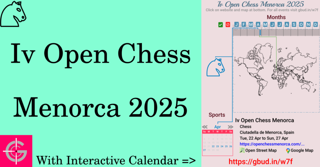 Sport event in 2025, Iv Open Chess Menorca 2025