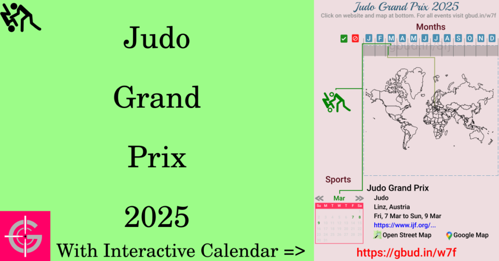 Sport event in 2025, Judo Grand Prix 2025