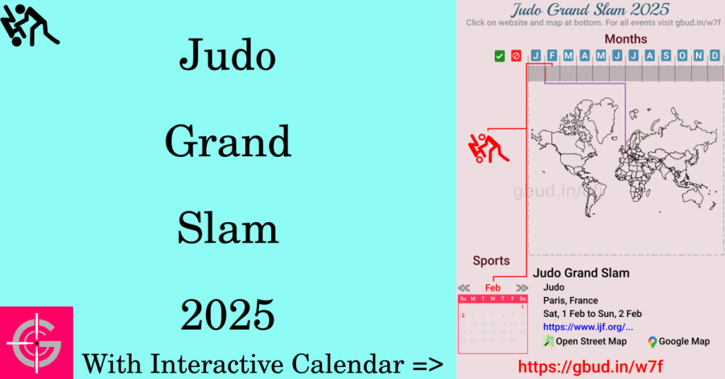 Sport event in 2025, Judo Grand Slam 2025