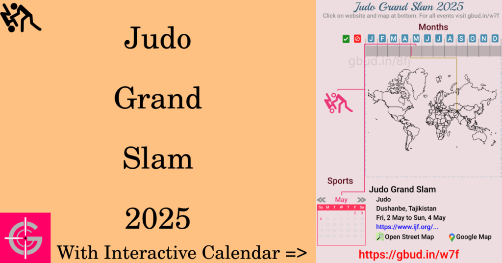 Sport event in 2025, Judo Grand Slam 2025