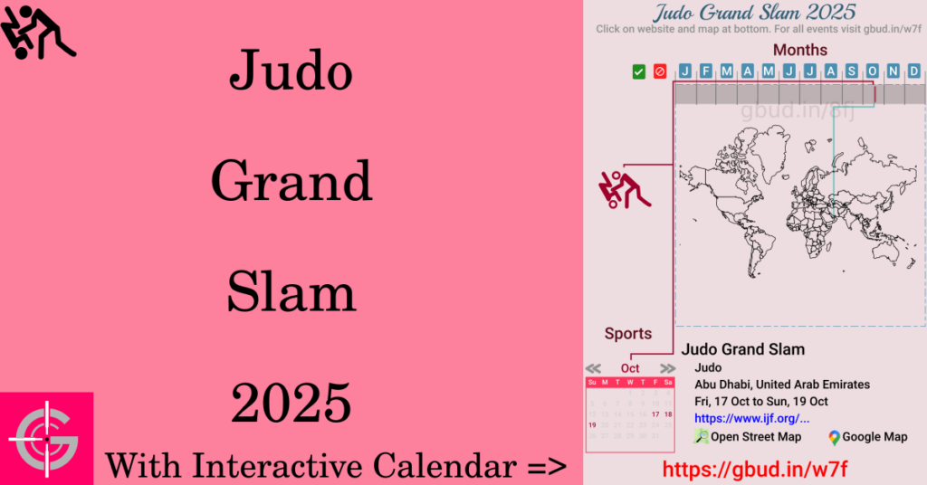 Sport event in 2025, Judo Grand Slam 2025