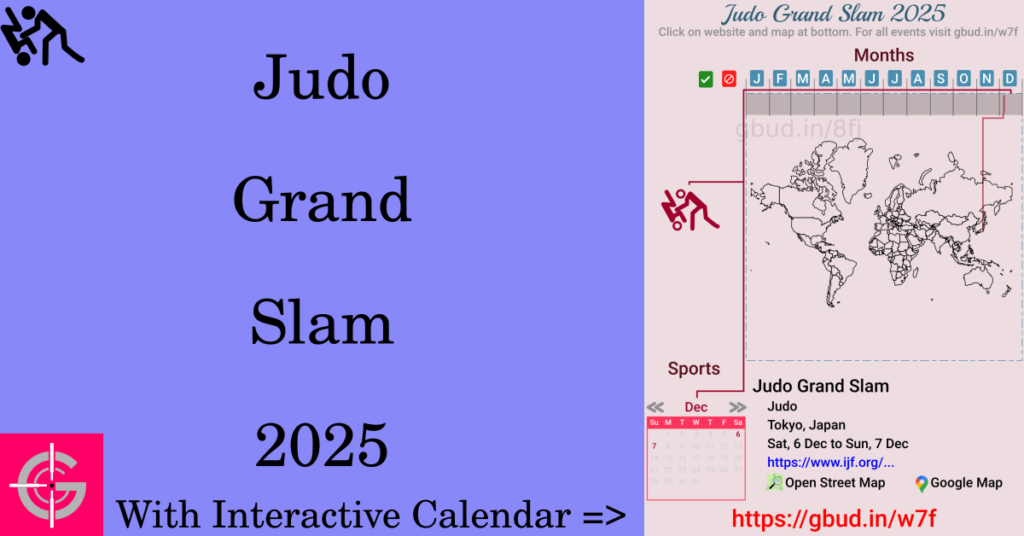 Sport event in 2025, Judo Grand Slam 2025